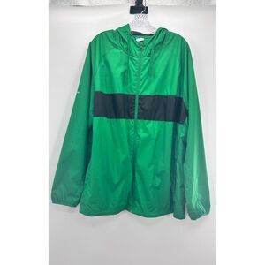 Vintage Starter Men's Windbreaker Jacket 2Xl Hooded Green Black Full Zip